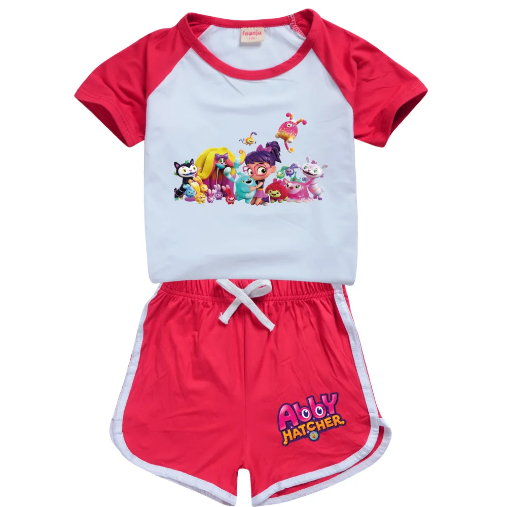 Летние комплекты детской одежды для девочек одежда Эбби Хэтчер футболка с
