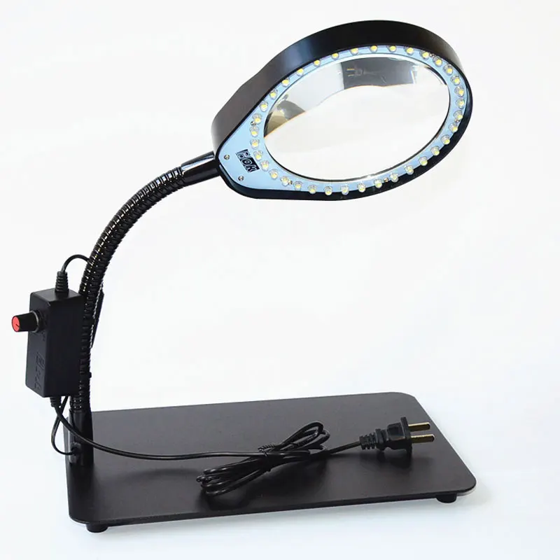 8X светодиодный настольный увеличительный стеклянный Настольный светильник 110-220