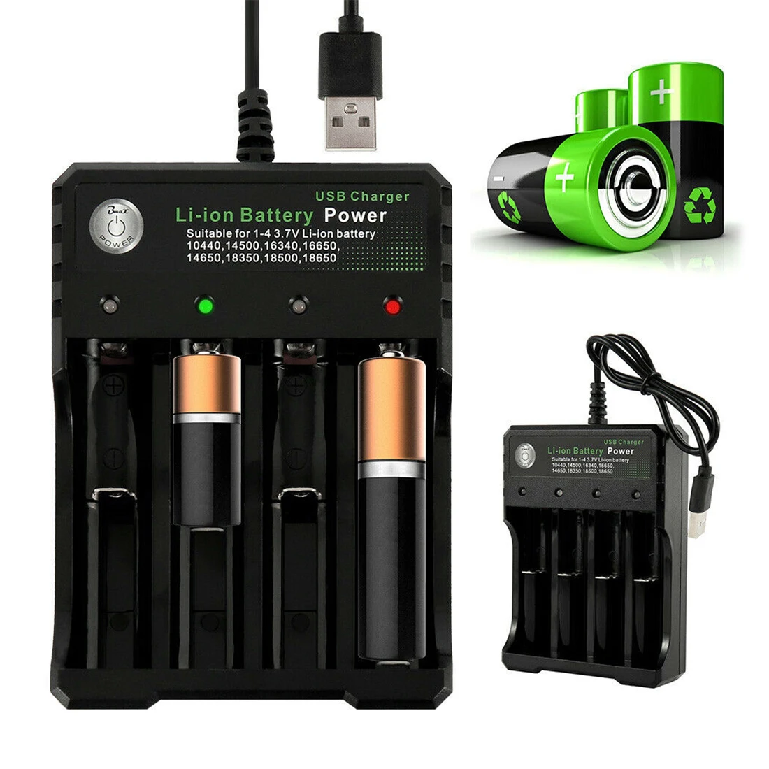 Зарядное устройство с USB портом для аккумуляторов 18650 В переменного тока|Зарядные