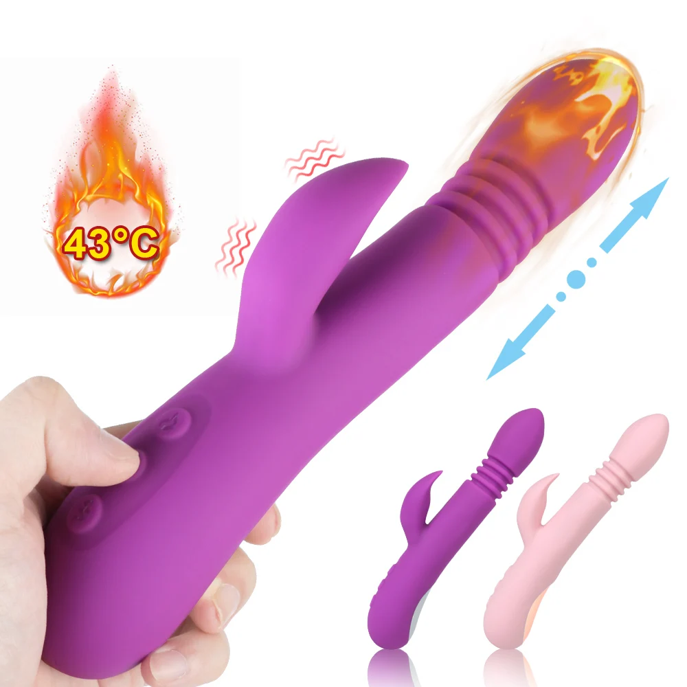 

OLO Sex Toys for Women Dual Vagina Clitoris Stimulate Heating Telescopic Dildo Vibrator G Spot Massager Female Masturbation