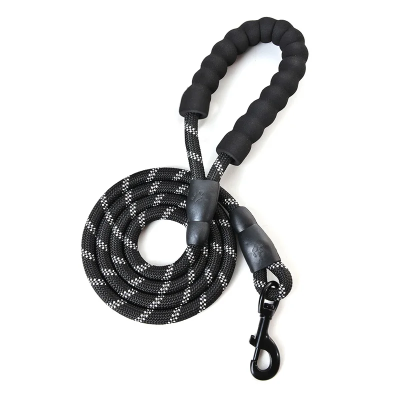 Поводок для собак поводок бега нейлоновый Светоотражающий с удобной ручкой