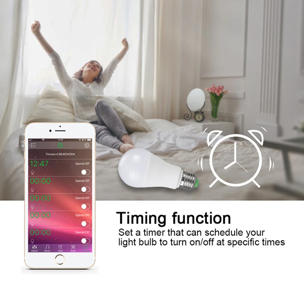 Светодиодные лампы меняющие цвет затемняемая Смарт лампочка с Bluetooth для дома