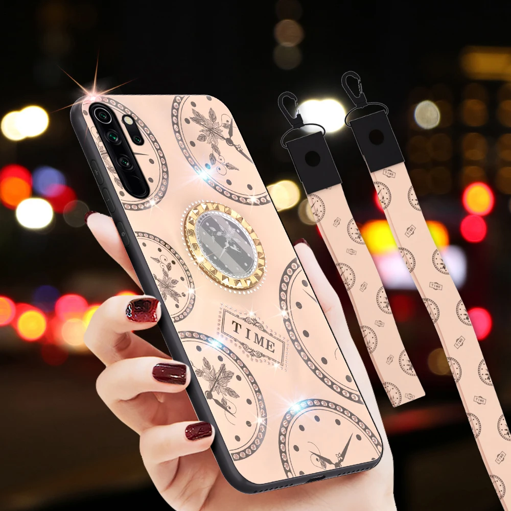 Богиня Стиль чехол для телефона Xiaomi Redmi 8 8A Note Pro Жесткий Чехол блеск алмазные часы