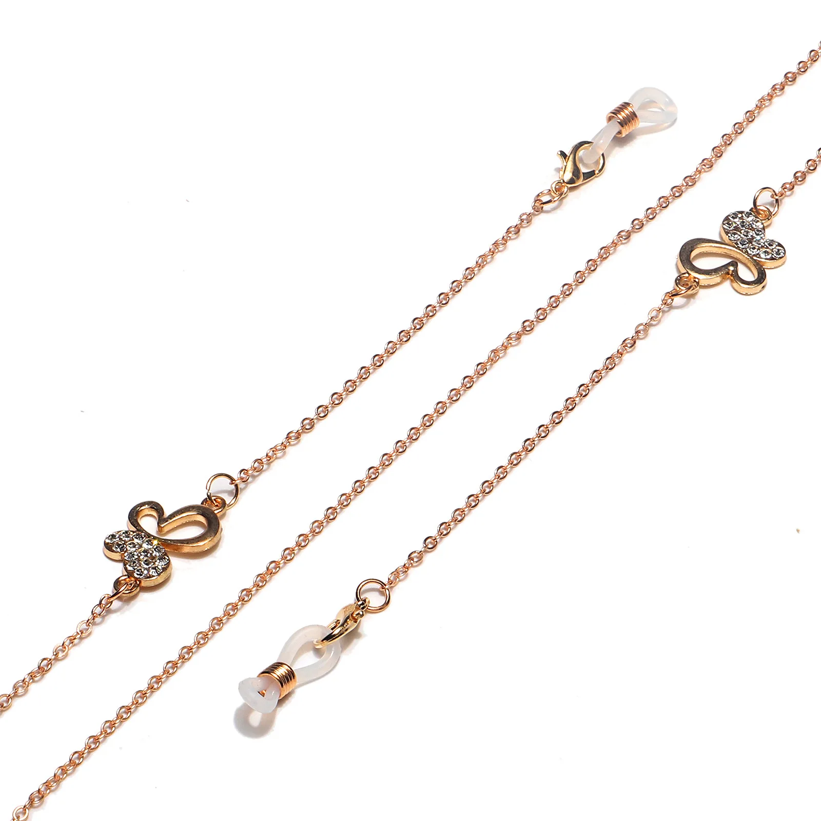 

Butterfly Luxury Crystal Mask Chain Long Necklace For Women Girl Animal Cute Gifts Anti-lost Rope Necklace Fashion Jewelry