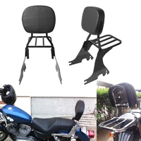 motorcycle black backrest sissy bar luggage rack matel fit for harley sportster superlow xl883 1200 48 seventy two 2004 2019