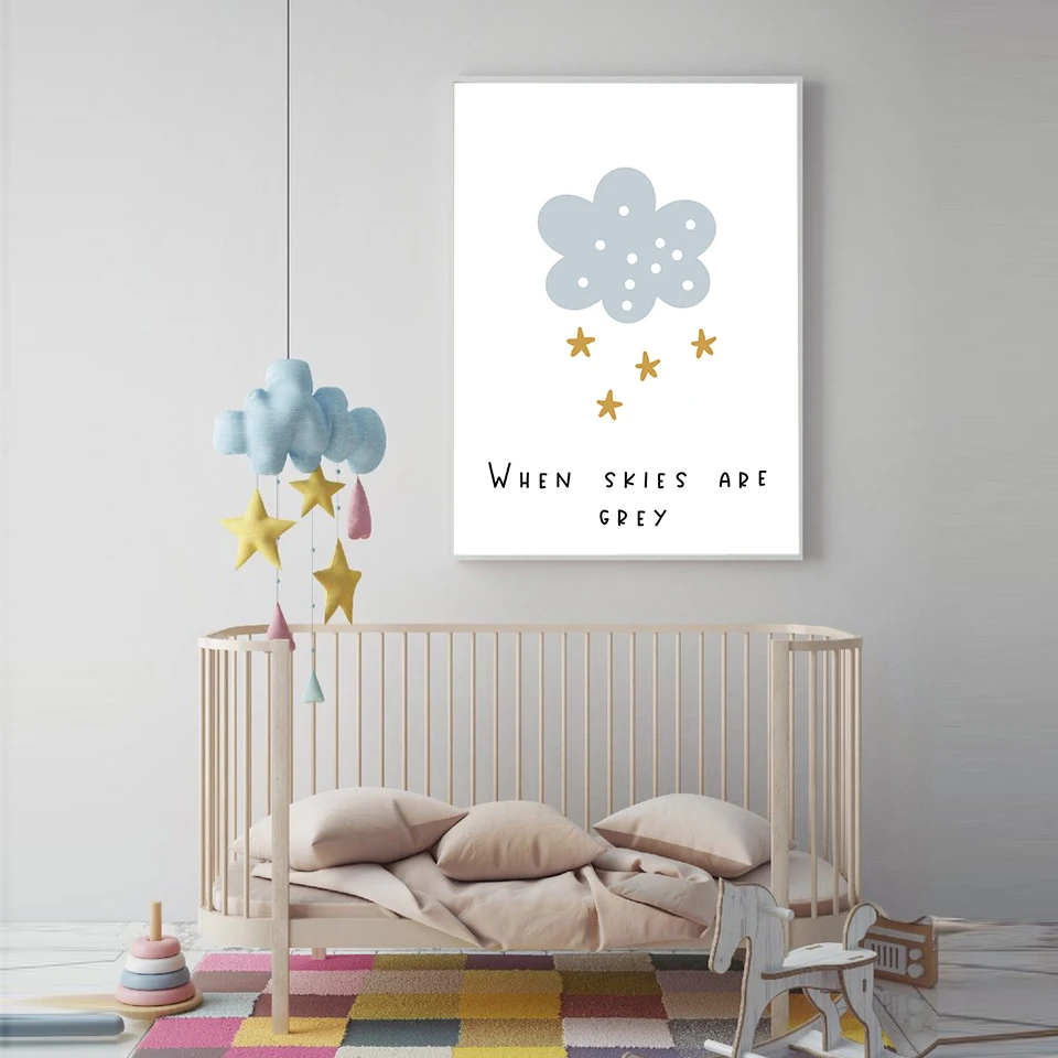 Радужная Стена искусство детской комнаты нейтральный декор для скандинавские