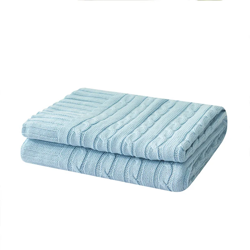 

100% Cotton High quality Thread Blankets Winter warmth Knitted blanket Sofa Bed cover quilt Mats office Air Conditioning blanket