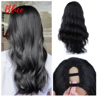 blice 20 inch long natural wave curly u part black color hair wig 130 density heat resistant synthetic daily wigs for women