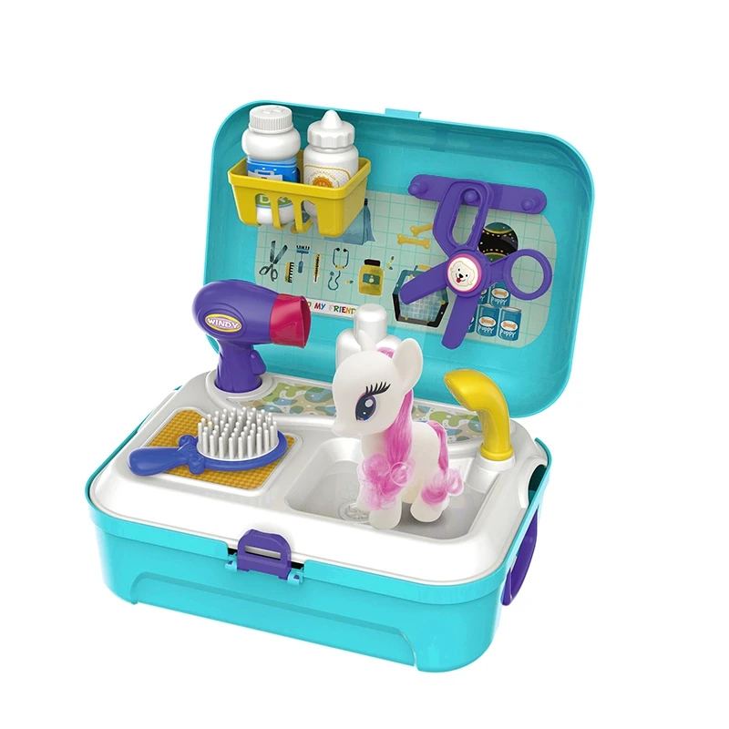 

Pet Care Play Set Grooming Kit Pretend Play Pet Bag Simulation Pet Backpack for Kids