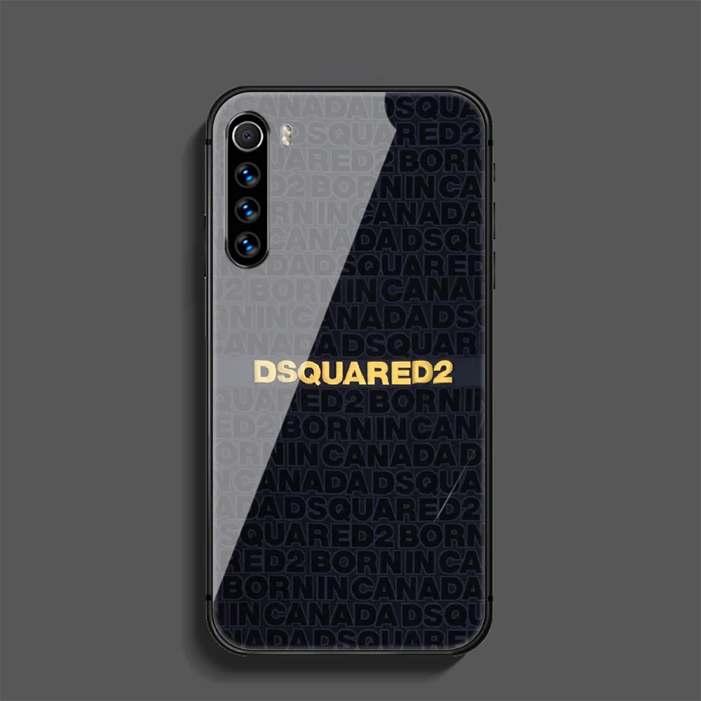 

DSQ2 D2 Fashion Brand Phone Tempered Glass Case Cover For Xiaomi Redmi Note 7 7A 8 8T 9 9S 9A 10 K20 K30 Pro Ultra Back Coque