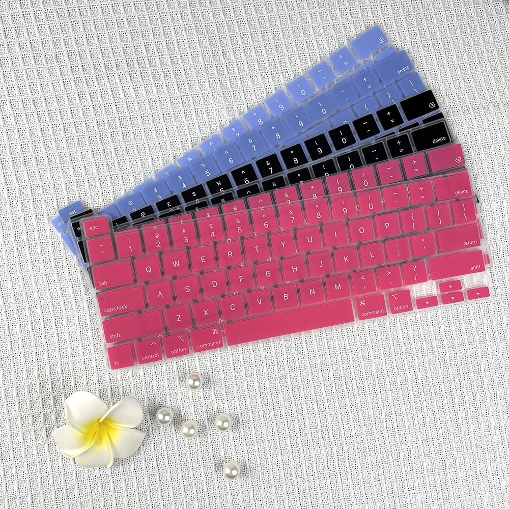 

Мягкая силиконовая накладка на клавиатуру для Macbook Pro, цветная мягкая обложка для клавиатуры 13, 16, Pro 13, A2338, A2141, A2251, A2258, A2289, ЕС, США