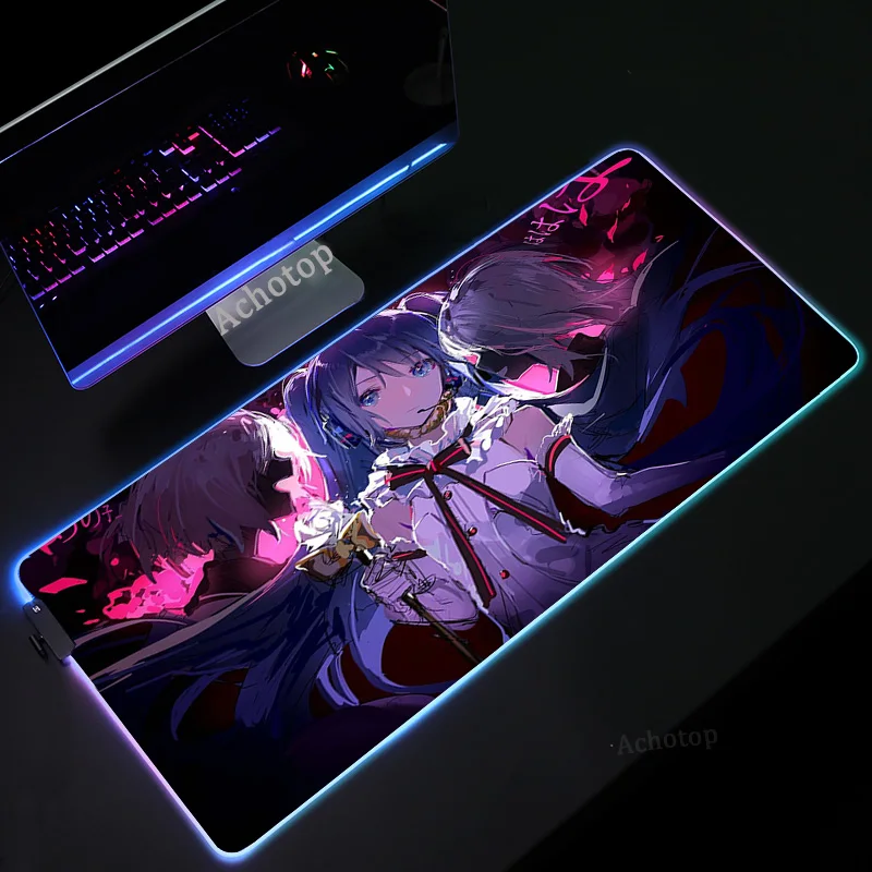 

Hololive Gaming RGB Mouse Pad Large 80x30CM Mousepad Deskpad Computer Gamer Keyboards Laptop Mouse Mat Desk Mat for PC Mause Pad