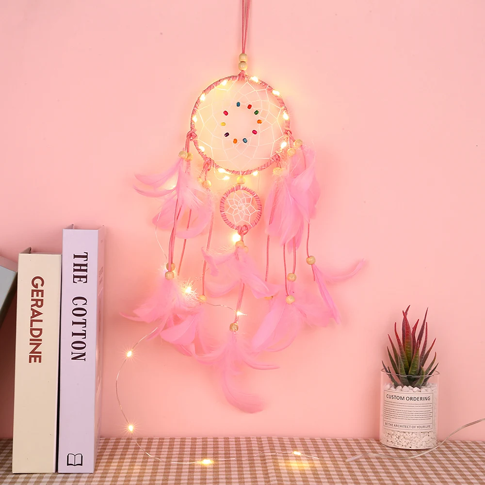 Ветра сыпучий песок из горного хрусталя перо Ловец снов с 2 м гирлянды светильник