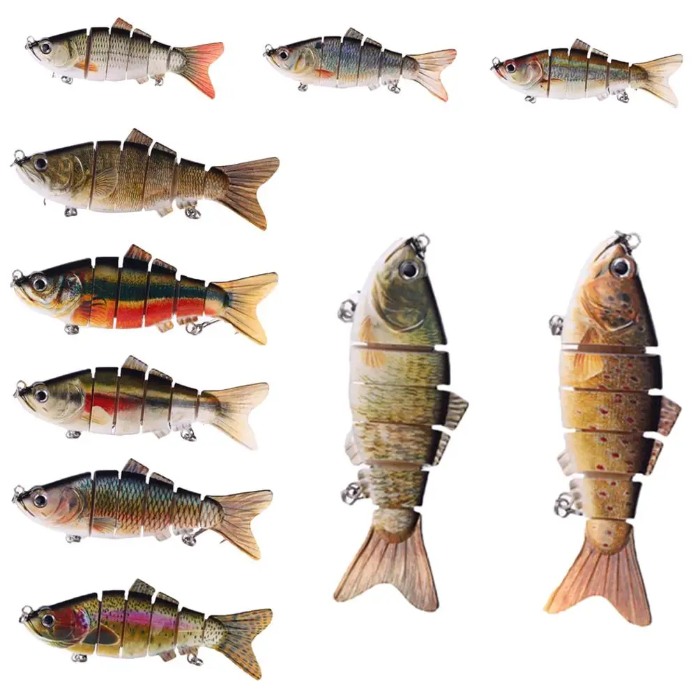 

Fishing Lure 10cm 20g 3D Eyes 6-Segment Lifelike Fishing Hard Lure Crankbait With 2 Hook Fishing Baits