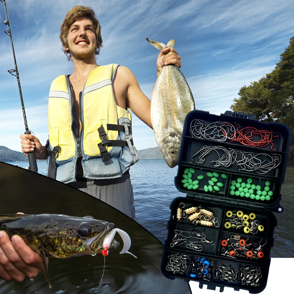 

Easy To Carry 172pcs Fish Tackle Box Fishing Accessories Case Fish Hook Bait Parts Kit Set Convenience Accesorios De Pesca