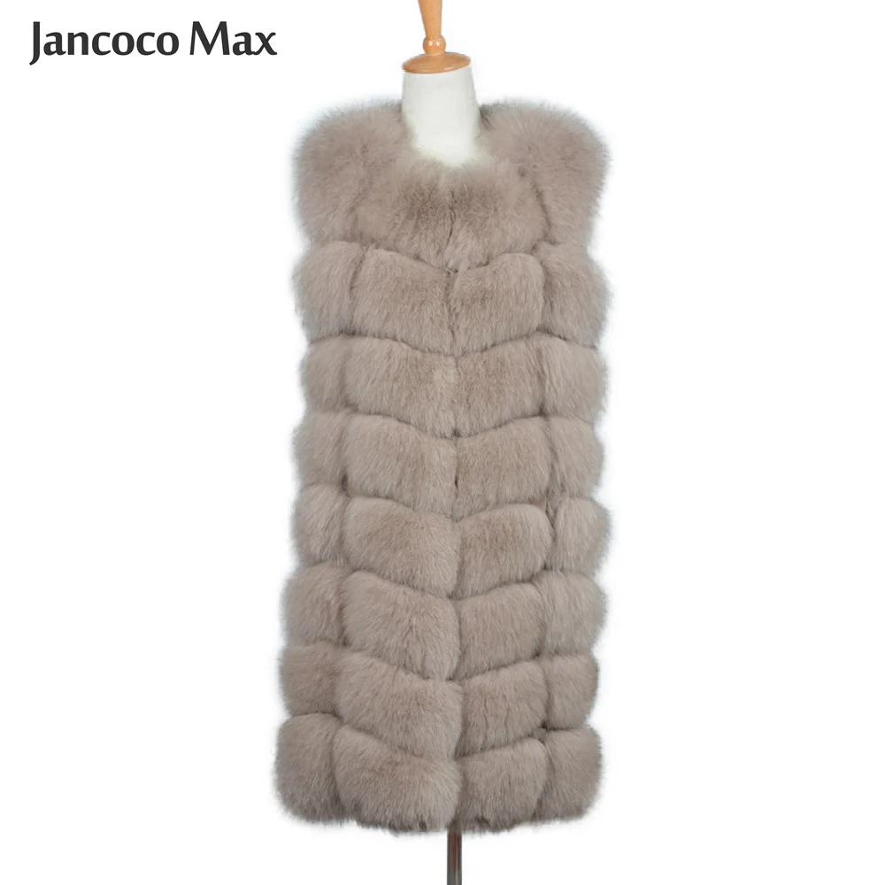 Женский Теплый меховой жилет Jancoco Max зимняя безрукавка из натурального Лисьего