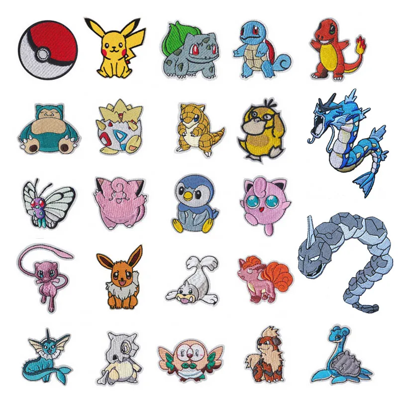 Мультфильм Пикачу eevee вышитый утюг на патч, игровой персонаж Детская куртка Джинсовый Рюкзак жакет DIY Одежда патч