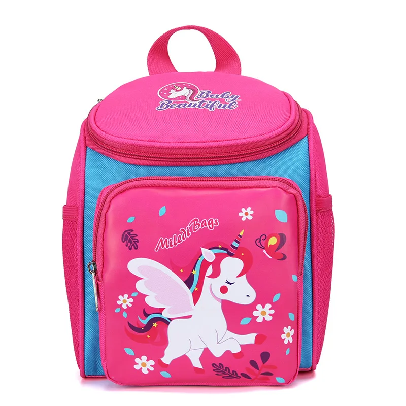 Модный рюкзак с единорогом для начальной школы, милый школьный ранец с рисунком кота, льва для девочек и мальчиков, детская дорожная сумка, м...