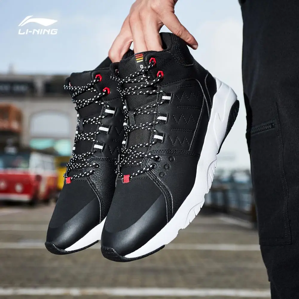 Li-Ning/Мужская прогулочная Треккинговая обувь; дышащая теплая флисовая удобная спортивная обувь с подкладкой; классические кроссовки; AGCN125 SOND18