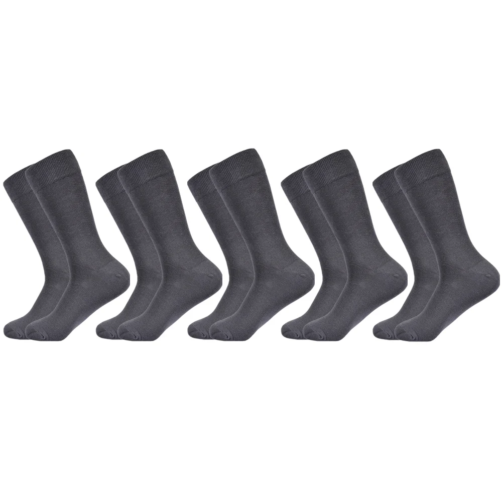 5 pairs socks-A5 Мужские носки, новинка, одноцветные хлопковые носки, черные, синие, красные, фиолетовые, желтые, зеленые носки, цветные, Полноразмерные, Классические мужские носки - Цвет: 5 pairs socks-A5