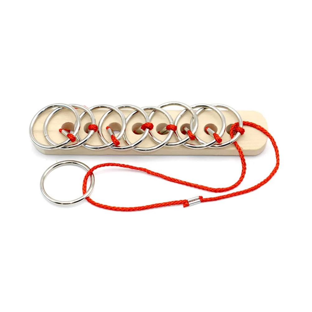 

Пазлы с веревкой и кольцом, деревянные интеллектуальные головоломки для развития мозга, развивающие игрушки (пазлы с кольцом из веревки)