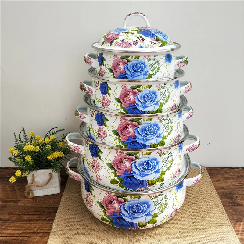 Кастрюля для супа с эмалью 5 шт. кастрюля тушения фарфоровая кухонная утварь