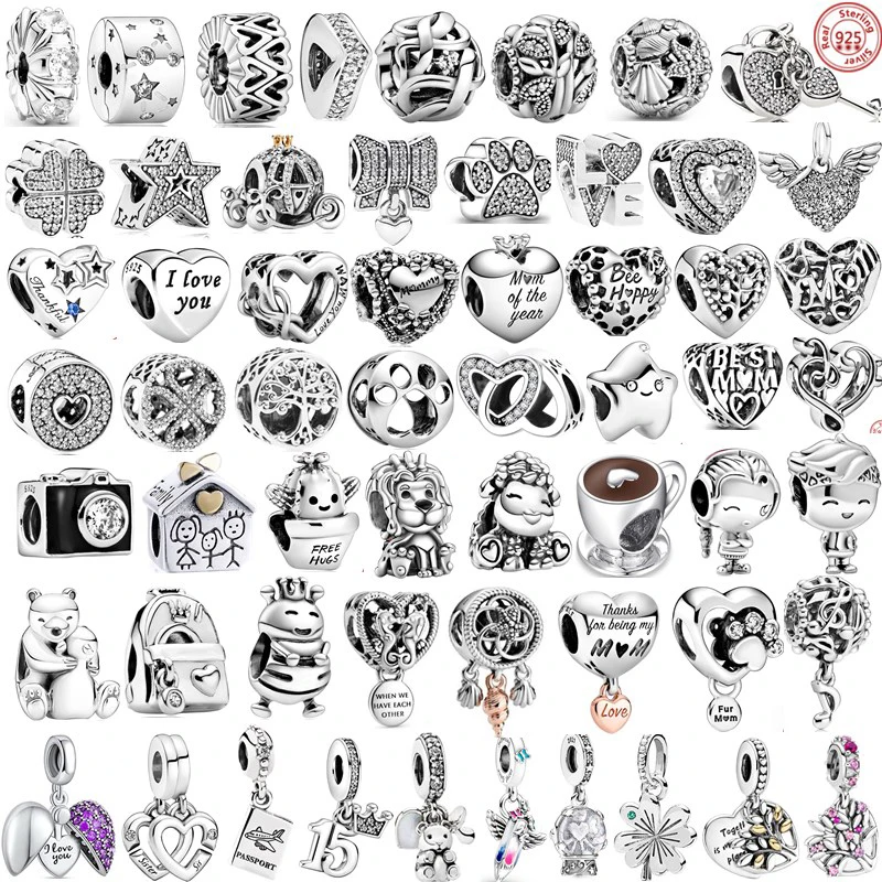 

High Quality100%925 Sterling Silver Puppy Football Camera Charms Beads DIY Fit Original Brand Bracelet Gift Women Jewelry