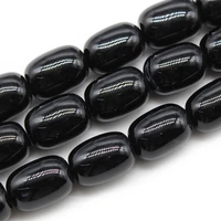 natural stone black agates beads drum barrel shape loose spacer beads semi finished handmade diy bracelets accessory beads