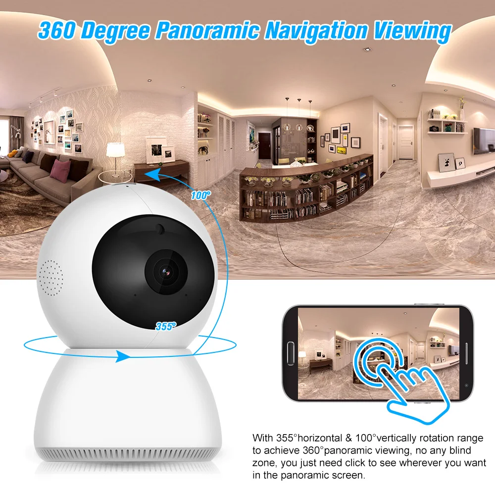 Смарт PTZ IP Камера s 1080P Wi Fi Крытый Беспроводной безопасности ИК светодиодов