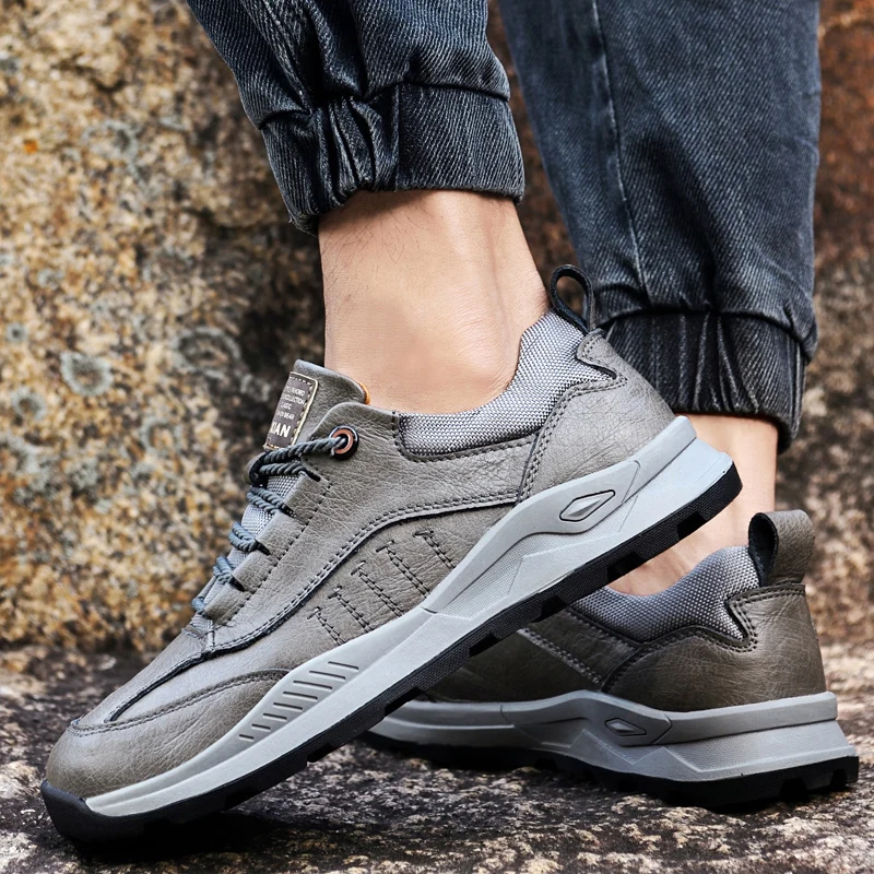 Xiaomi Men Genuine Leather Shoes Lace Up Trend Comfortable Men Shoes Outdoor British Fashion Men Running Sneakers Moccasins Men