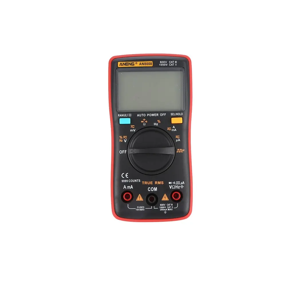 Цифровой мультиметр AN8008 True-RMS 9999 отсчетов прямоугольная подсветка переменный ток
