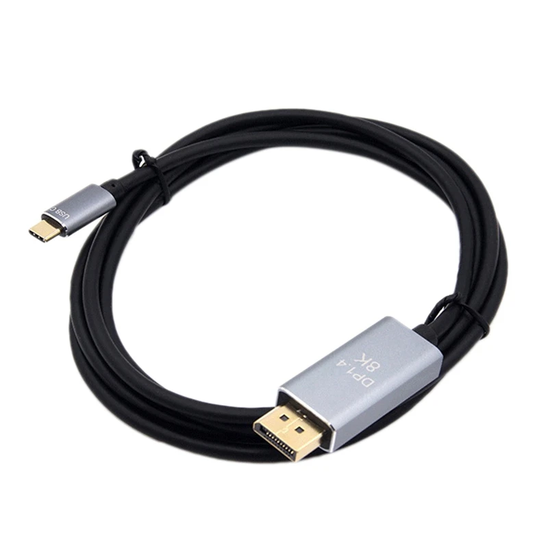 

USB C к DP кабелю 8K 120 Гц ПВХ 1,8 м кабель из алюминиевого сплава для ПК компьютера, смартфона, ноутбука