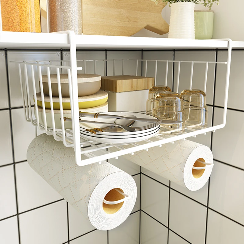 

Kitchen Cabinet Under Wrought Iron Paint Shelf Compartment Hanging Basket Storage Rack Storage Rack Cabinet Rack Finishing Rack