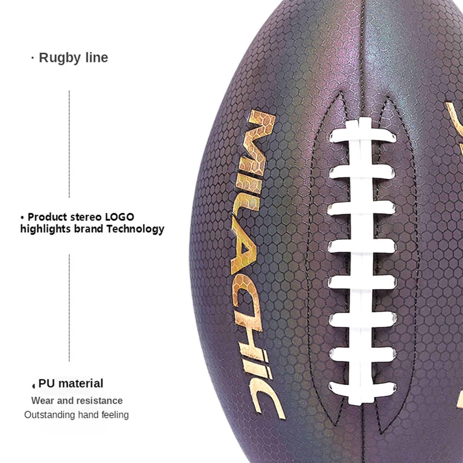 

2021 NEW American Luminous Rugby Reflective Rugby Game Training Ball For Youth Adult Rugby Game Football