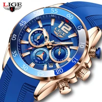 2021 fashion mens watches lige top brand luxury silicone sports watch men quartz clock waterproof wristwatches relogio masculino