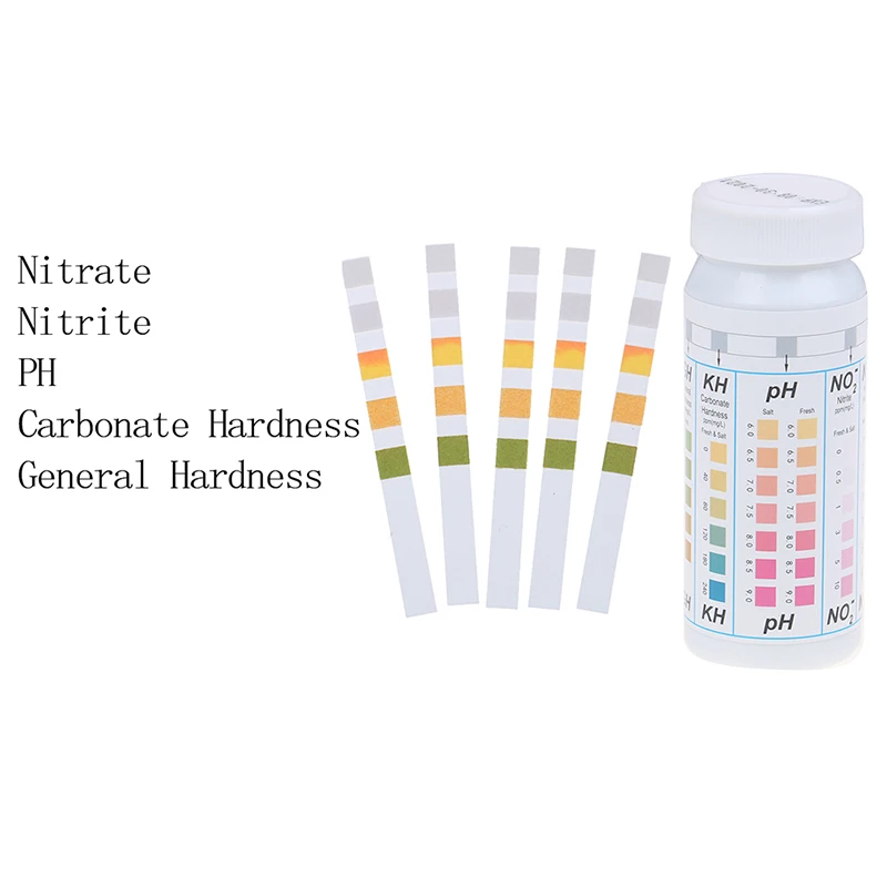 

50 Strips 5 in 1 Swimming Pool Spa Water Test Strips Nitrate Nitrite PH Hardness