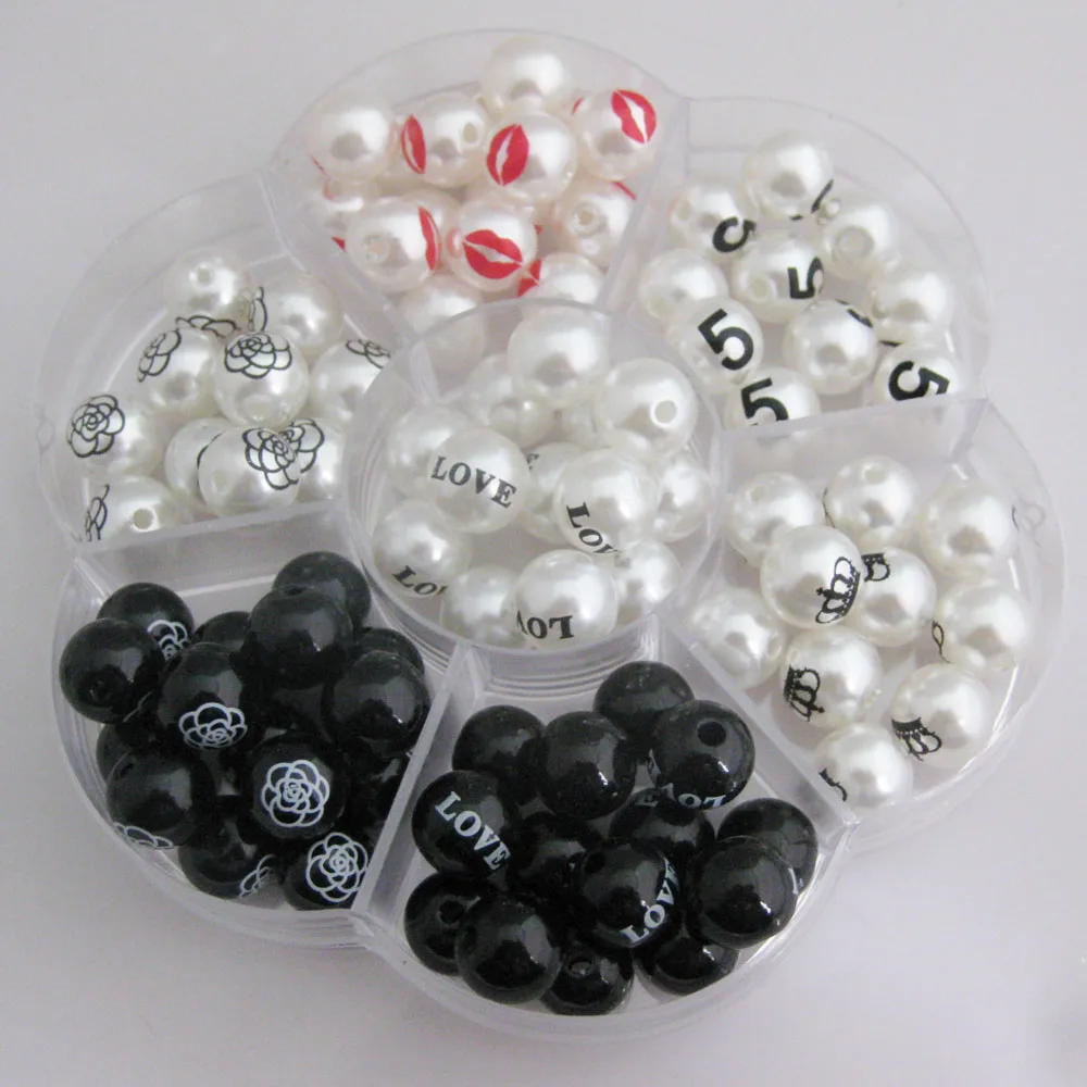 70 шт./кор. печатных жемчуг Круглые бусины 10 мм для изготовления украшений DIY