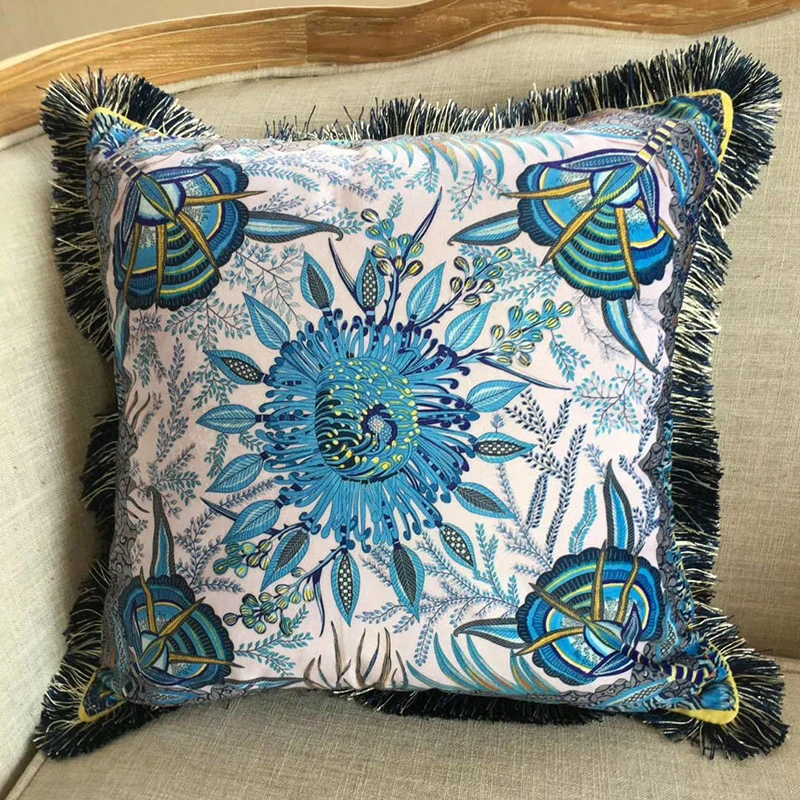 Наволочка из бархатной ткани французский роскошный дуплекс с полной печатью для