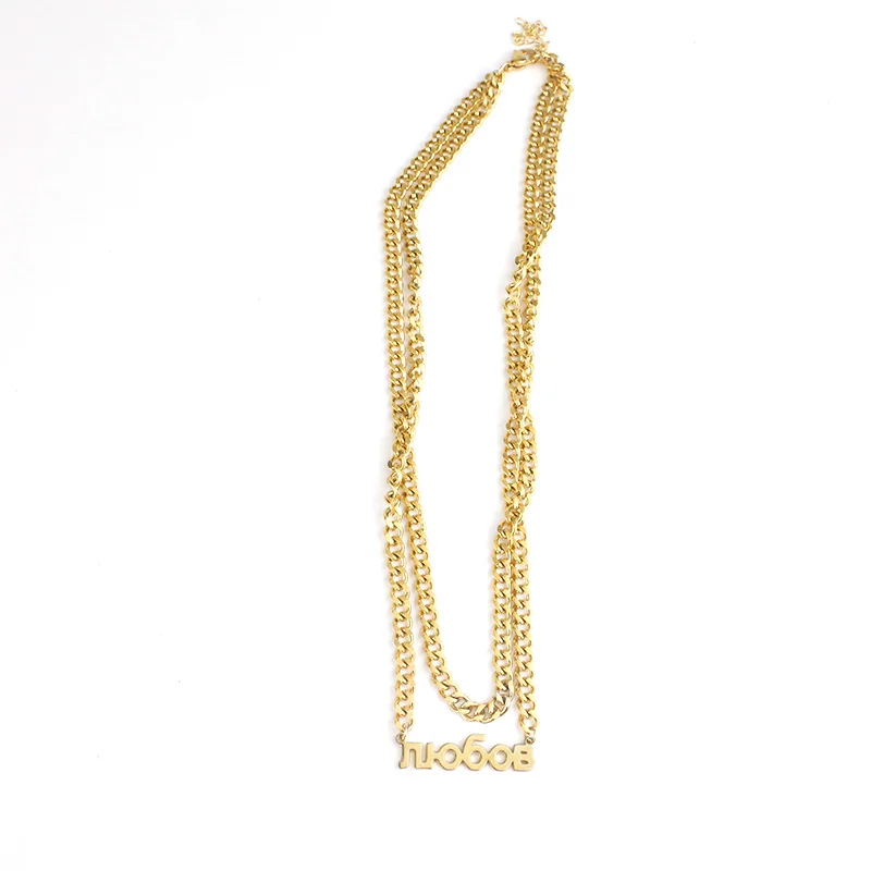

Personalized custom custom name necklace Russian French Arabic names in various languages necklace multi-layer thick chain names