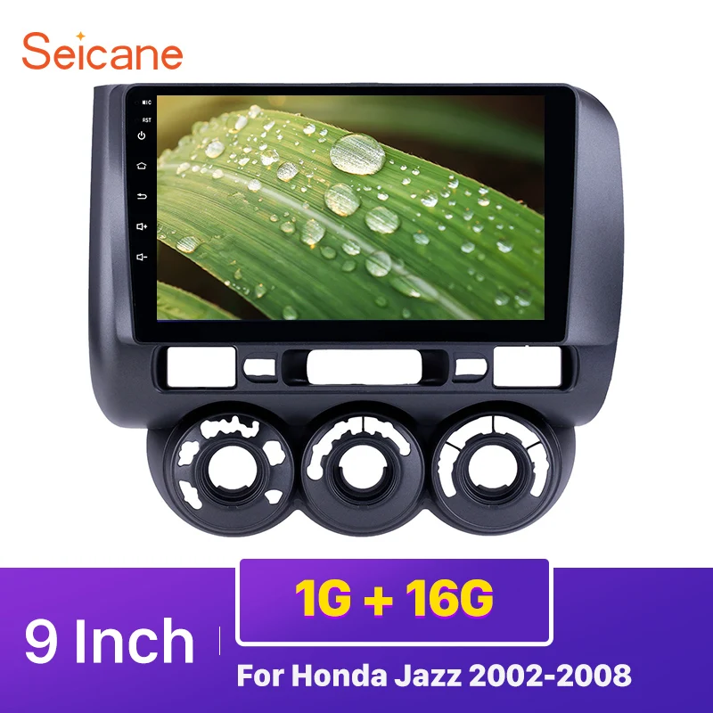 Seicane Android9.1 Carplay 9 &quotGPS радио для Honda Jazz 2002 2008 ручной AC с поддержкой Bluetooth SWC DAB +
