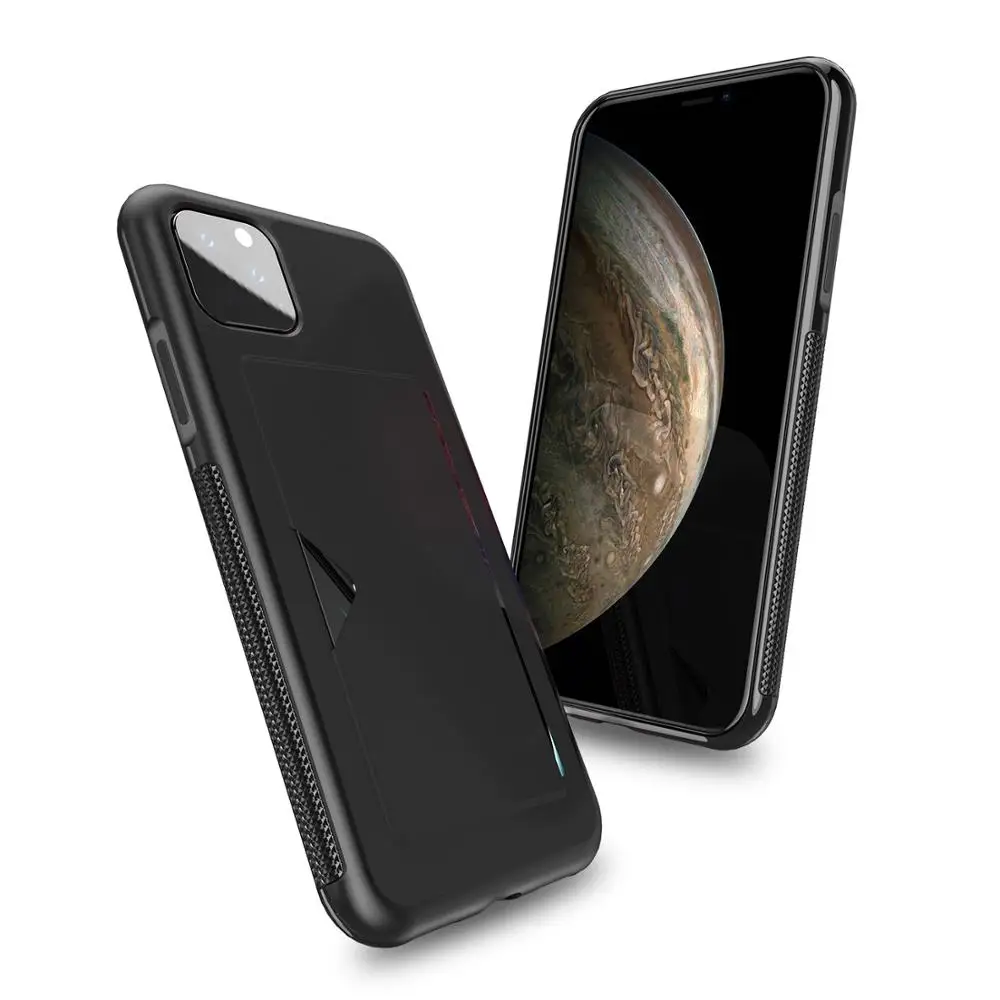 DUX DUCIS PU кожаный чехол для карты для iPhone 11 Роскошный кошелек карта задняя крышка для iPhone 11 Pro Max противоударный чехол Funda - Цвет: Black