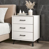 louis fashion light luxury simple modern pu leather wooden bedroom three drawers bedside nightstand