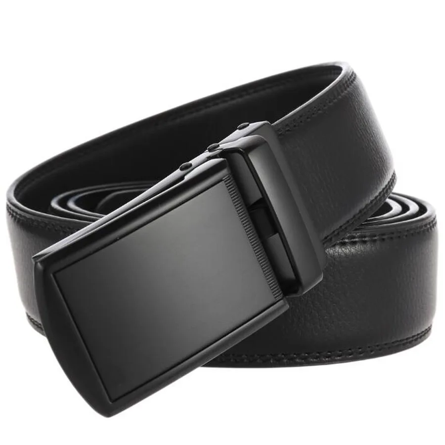 

Men's Leather Ratchet Belt Automatic Sliding Buckle Men Leather Belt- Ratchet Black Dress Belts for Men with Automatic Buckle