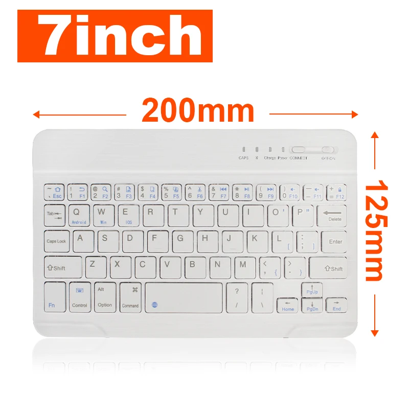 7 Inch White Беспроводной клавиатура Мини блютус клавиатура для iPad ТВ планшет телефон клавиатура Перезаряжаемые Поддержка IOS Andriod - Цвет: 7 Inch White