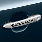 4 шт., виниловые наклейки на дверные ручки для Chevrolet Sonic, светоотражающие наклейки аксессуары для автомобиля
