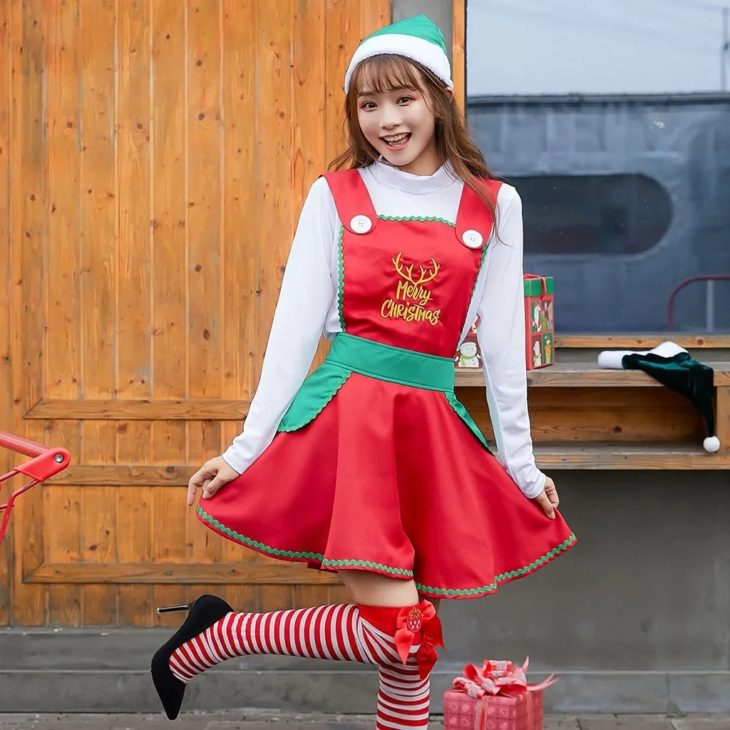 HSU 2019 горячая Распродажа Женская рождественская форма костюм зимняя