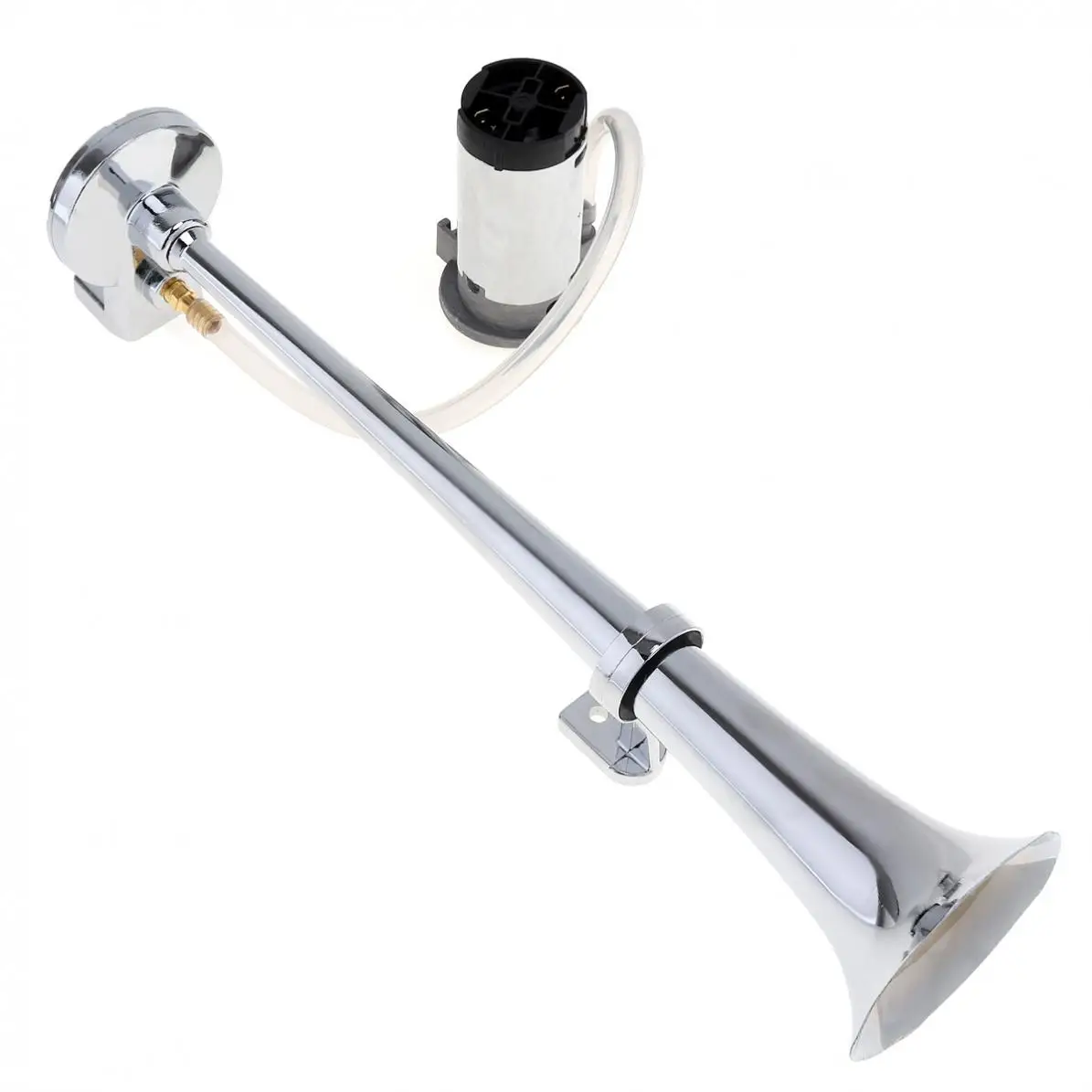 

Universal 17 Inch 150DB Super Loud Car Air Horn 12V Single Trumpet Compressor Kit Claxon Horns for Trucks Cars Automobiles
