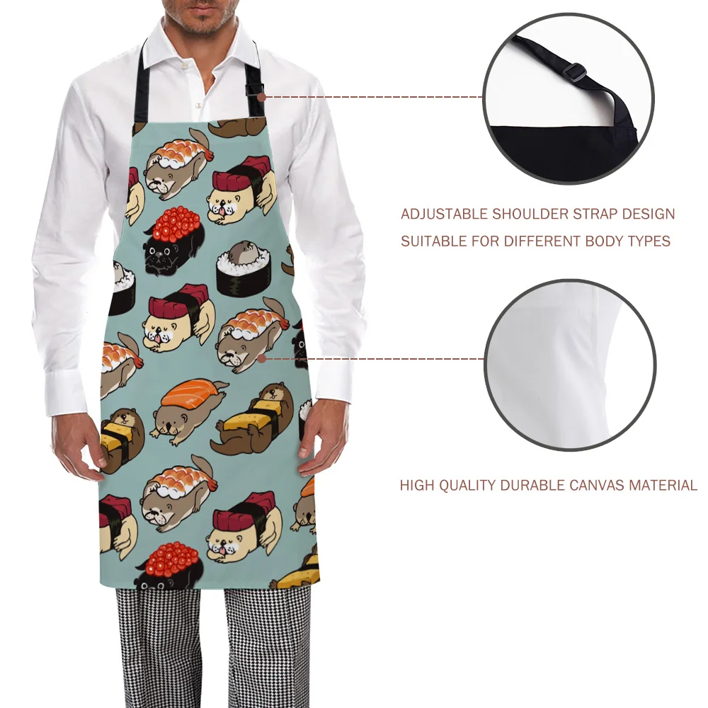 Регулируемый Фартук для суши Выдра кухонный фартук готовки Ресторан Бар шеф