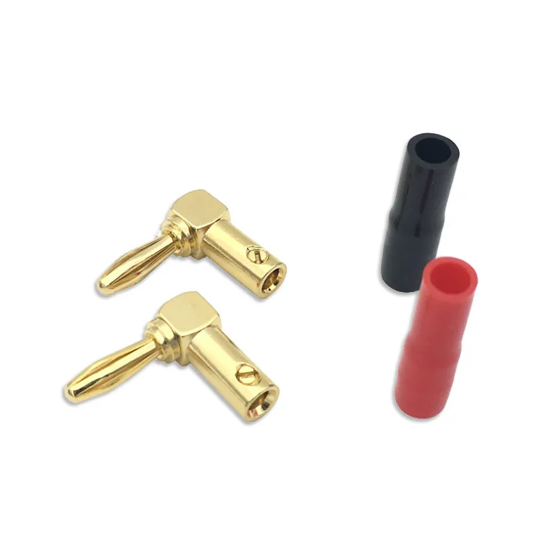 Разъем типа банан для динамиков Позолоченный разъем L 4 мм адаптер аксессуары 2 шт.