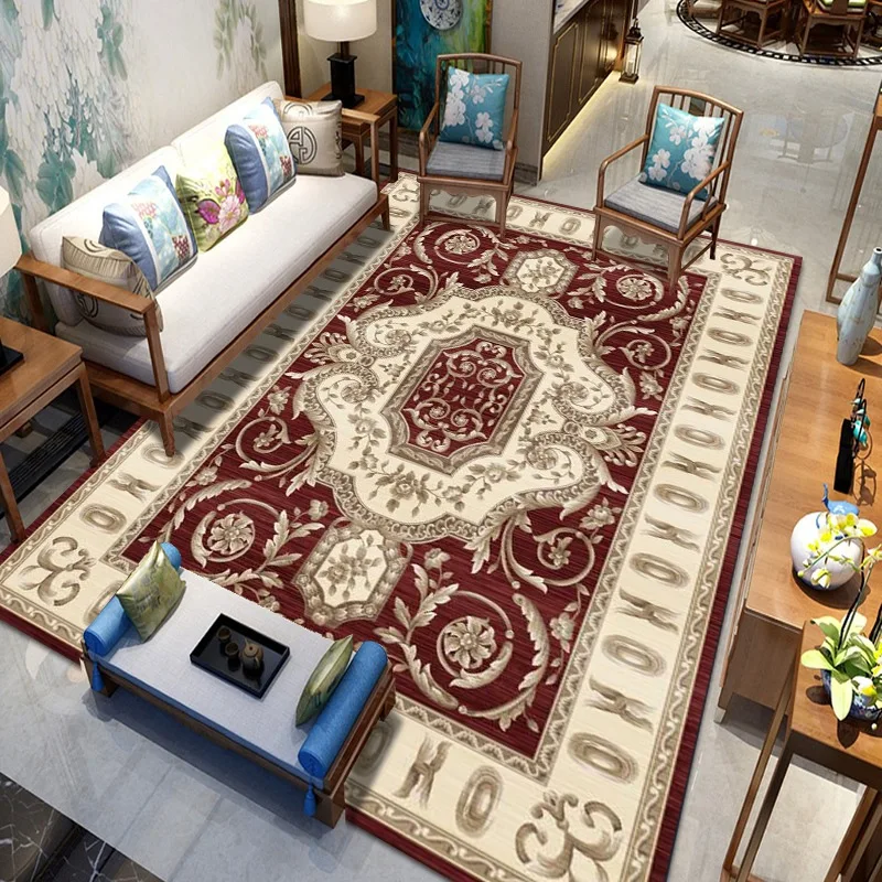 

Modern living room carpet Chinese style coffee table cushion sofa blanket Chinese style printed floor mat Office full blanket